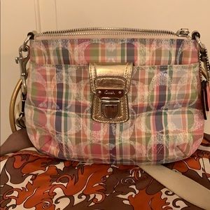 Plaid Coach crossbody bag